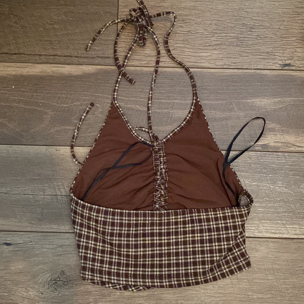 Princess Polly Brown Plaid Flared Pants - Picture 8 of 10